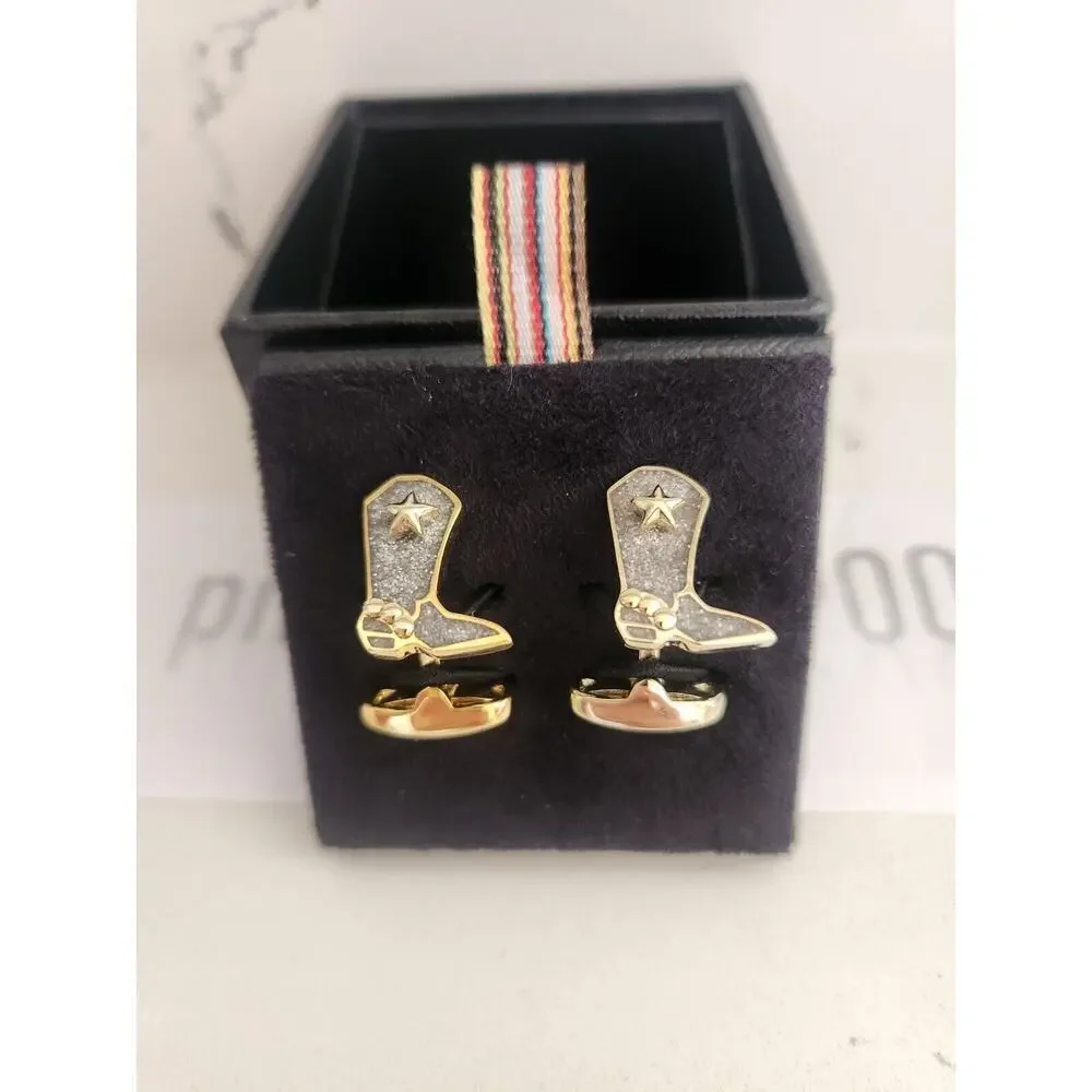 NIB Paul Smith Metal CUFFLINKS Boots With Star